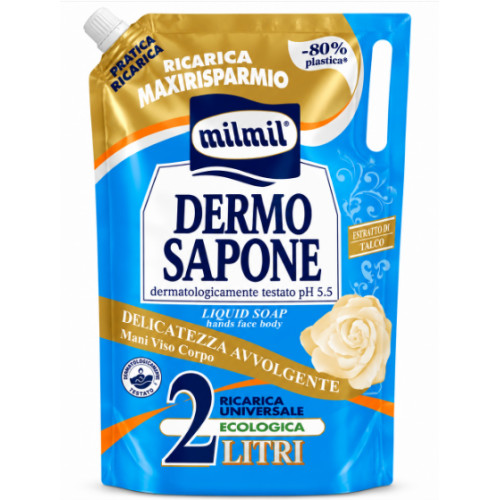 Рідке дерматологічне мило Milmil Dermo Sapone Delicatezza Avvolgente, 2 л